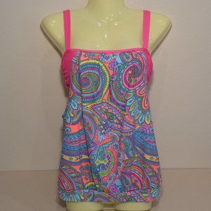 Antonio Melani Size Medium SOFT CUPS BRA TANK TOP Paisley Tankini New Swim Top